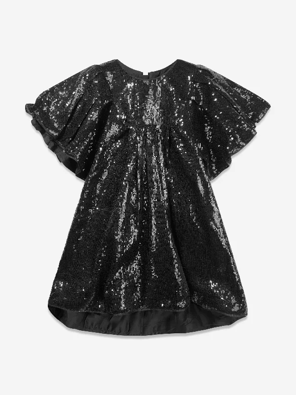 MARC JACOBS Girls Sequinned Occasion Dress in Black Sequin Dress Glam