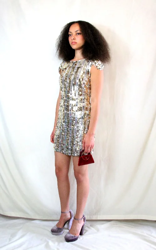 Gold Sequin Micro Dress Sequin Dress Trend