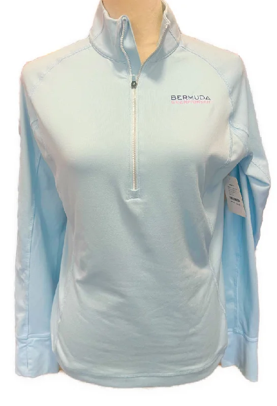 Women's Puma Baby Blue Zip Pullover w/ Logo Size L