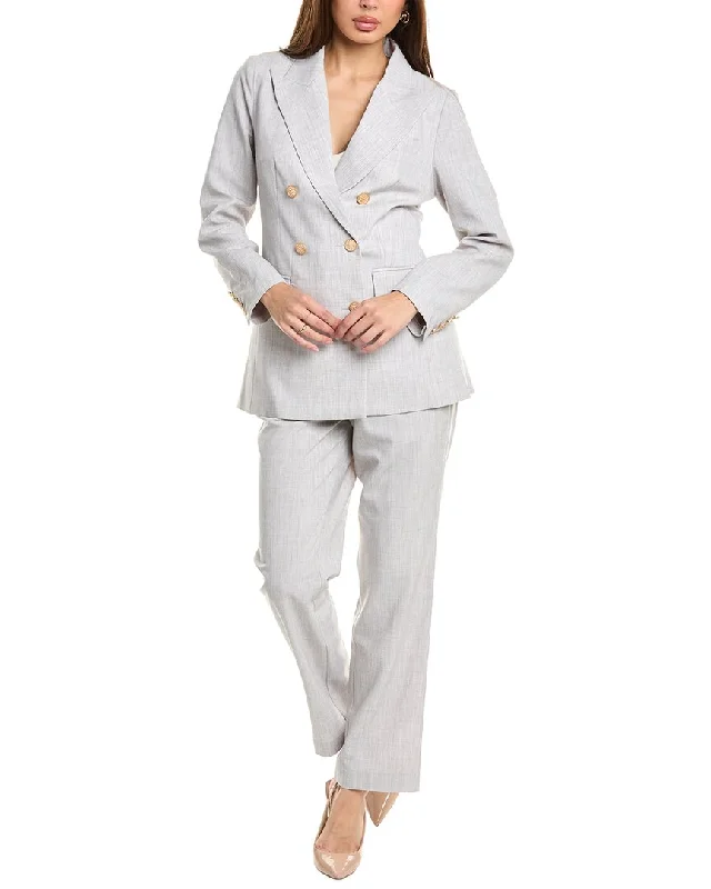 Pascale La Mode 2pc Blazer & Pant Set Blazer with Shoulder Pads