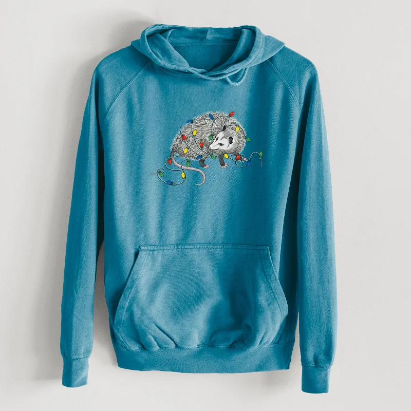 Christmas Opossum  - Mid-Weight Unisex Vintage 100% Cotton Hoodie Stylish Hoodies Collection