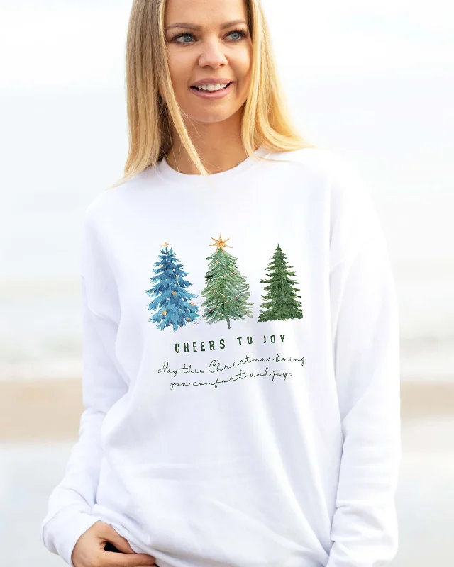 Cheers To Joy Christmas Holiday Greeting  Unisex Sweatshirt Plush Hoodie Sweatshirt