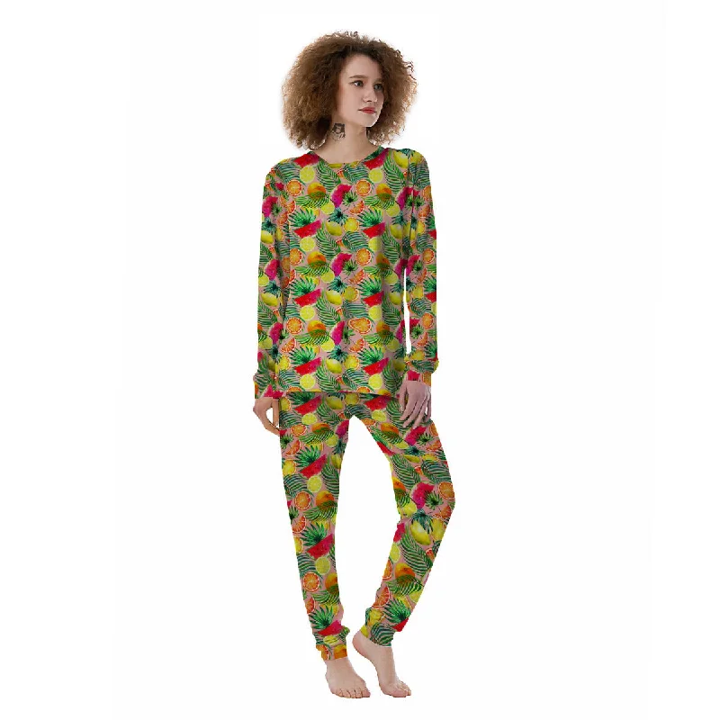 Best pajama sets for pregnancyFruits Cute Tropical Print Pattern Women's Pajamas Best pajama sets for pregnancy