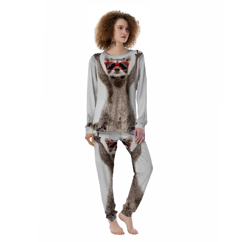 Nursing pajama setsFunny Raccoon Print Women's Pajamas Nursing pajama sets