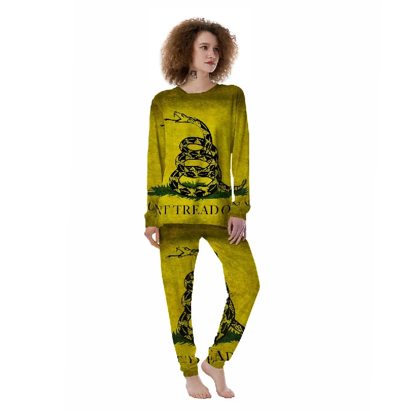 Warm pajama setsGadsden Flag Grunge Print Women's Pajamas Warm pajama sets