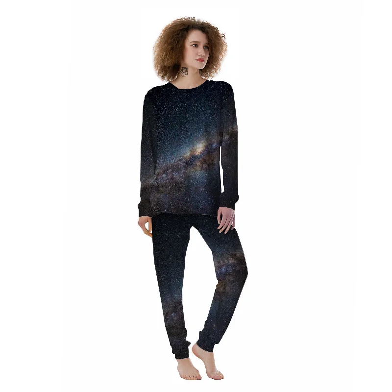 Sleeveless pajama setsGalaxy Space Dark Milky Way Print Women's Pajamas Sleeveless pajama sets