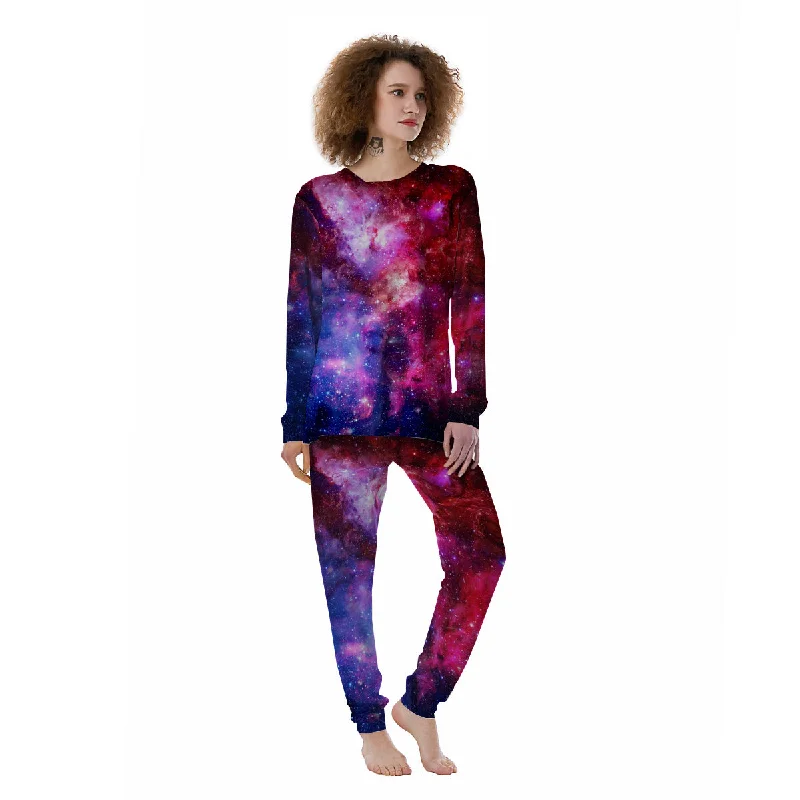 Lightweight pajama setsGalaxy Space Dark Purple Cosmos Print Women's Pajamas Lightweight pajama sets