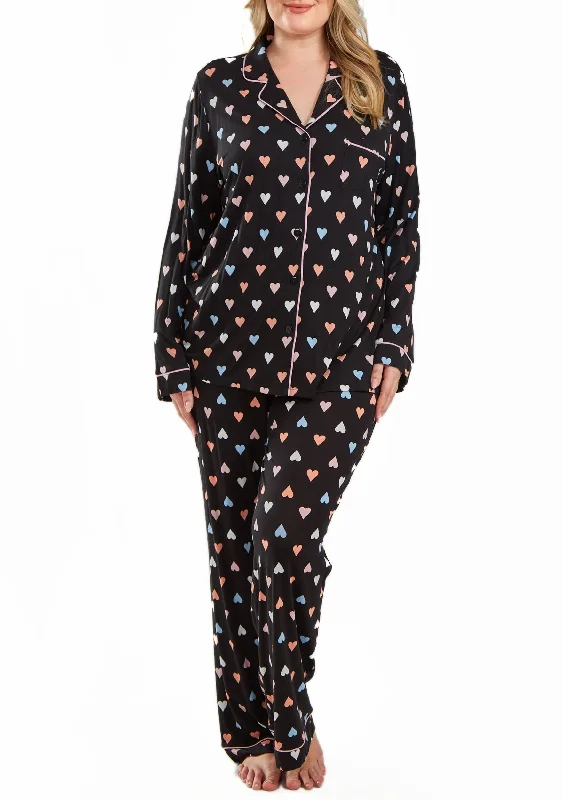 Softest pajama setsHarmony Plus Size Viscose Hearts Ultra Soft Pajama Set Softest pajama sets