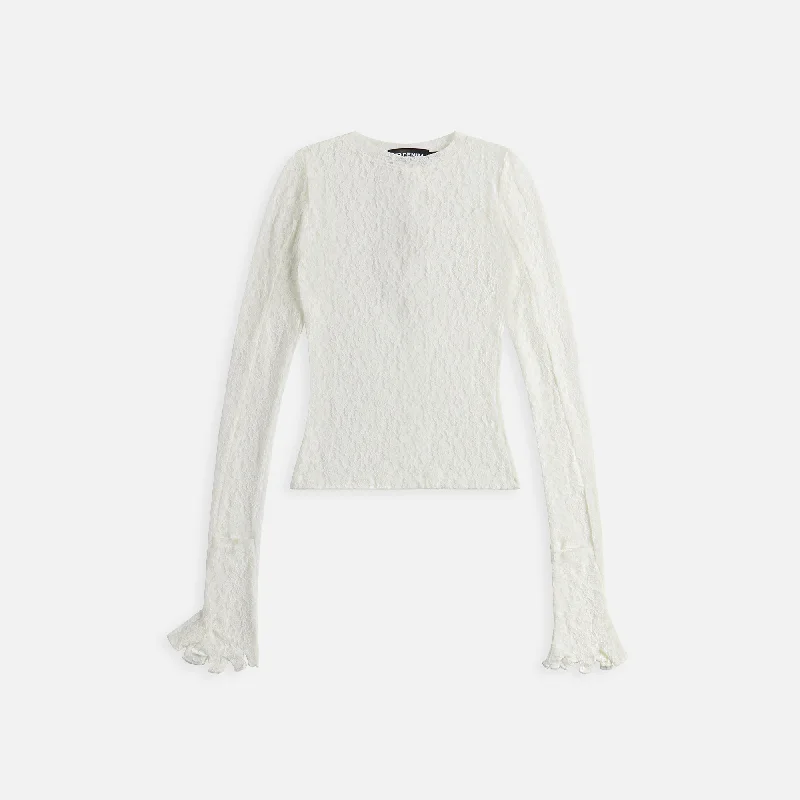 Travel-friendly sweatersEB Denim Lombardi Lace Top - Off White Travel-friendly sweaters