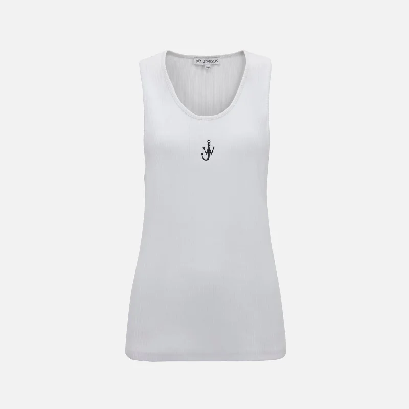 Soft-touch sweatersJW Anderson Anchor Embroidery Vest - White Soft-touch sweaters