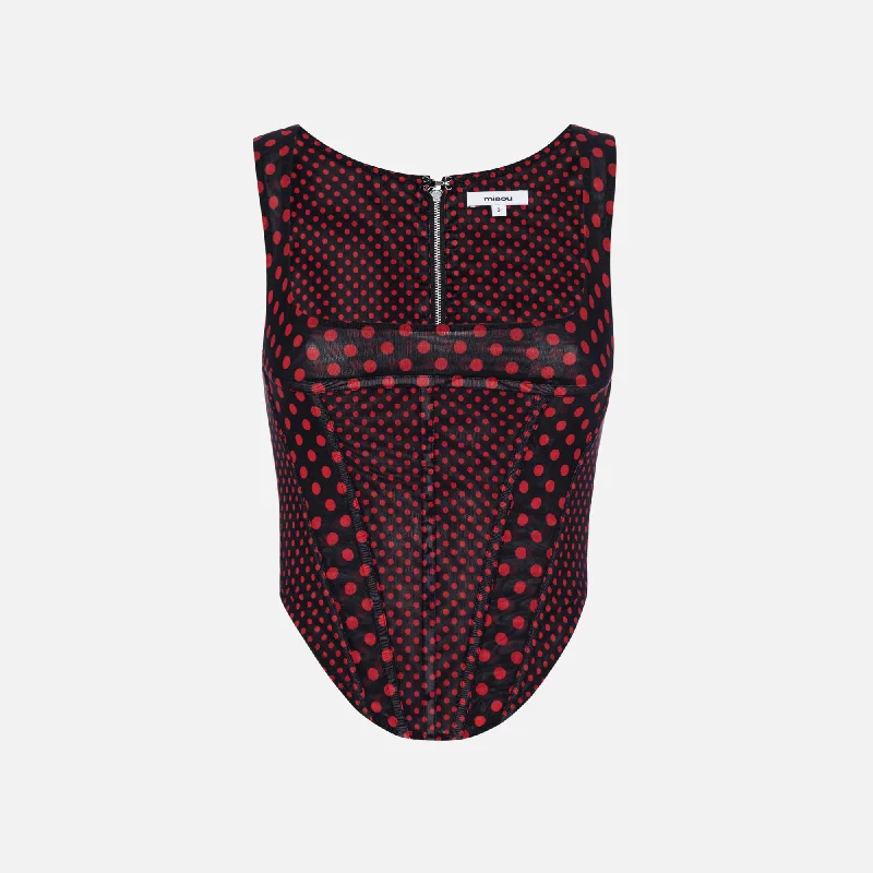 Breathable sweatersMiaou Campbell Polka Dot Corset - Black Breathable sweaters