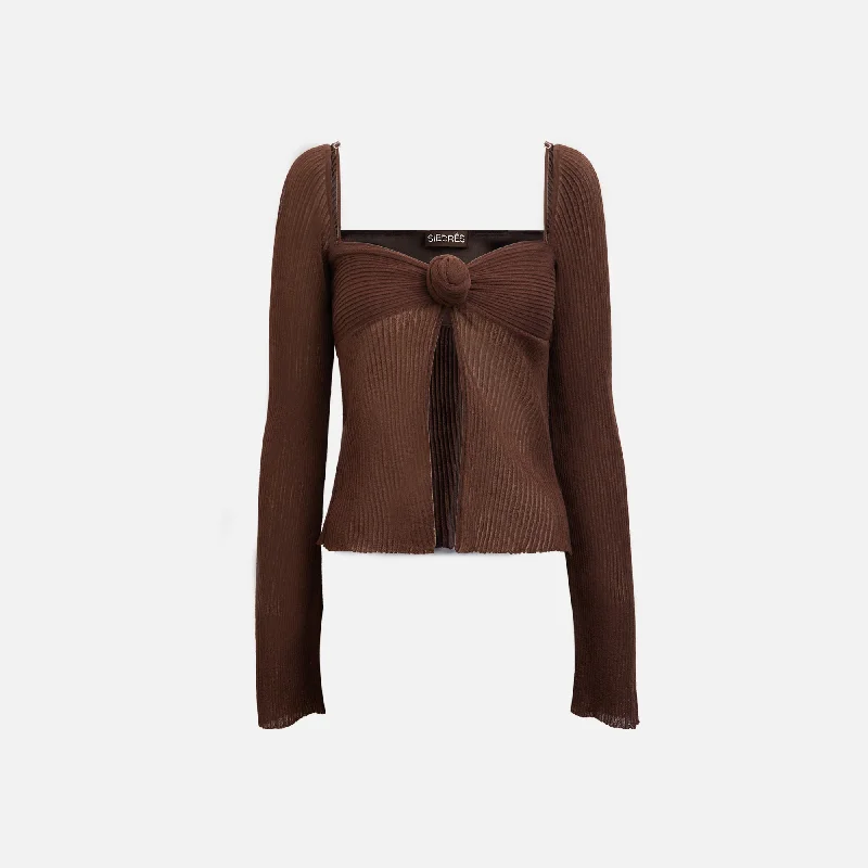 Stretchable sweatersSiedres Dens Top - Brown Stretchable sweaters