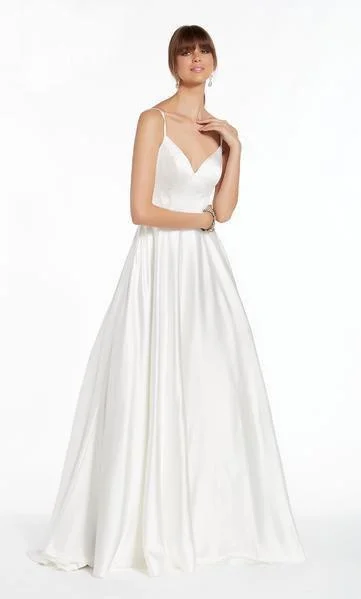 Winter wedding dressesAlyce Paris - 7009 Luminous Satin V-Neck Bridal Gown Sexy Wedding Dress