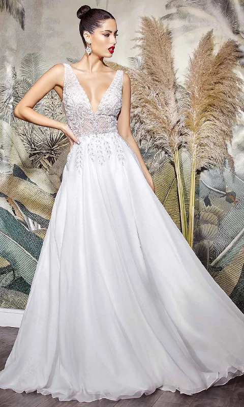 Velvet wedding dressesCinderella Divine Bridal - Sleeveless Embroidered Bridal Gown TY12 - 1 pc Off White In Size 14 Available Princess Wedding Dress