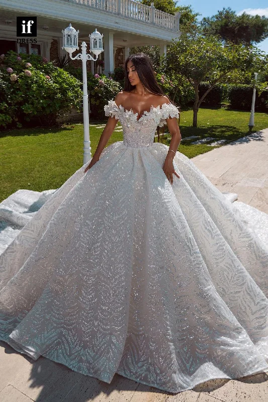 Velvet wedding dresses31629 - Honorable Ball Gown Cap Sleeves Sparkly Wedding Dress Princess Wedding Dress