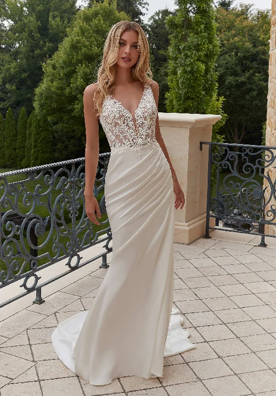 Unique wedding dressesMorilee Paris Sample Sale Off-shoulder Wedding Gown