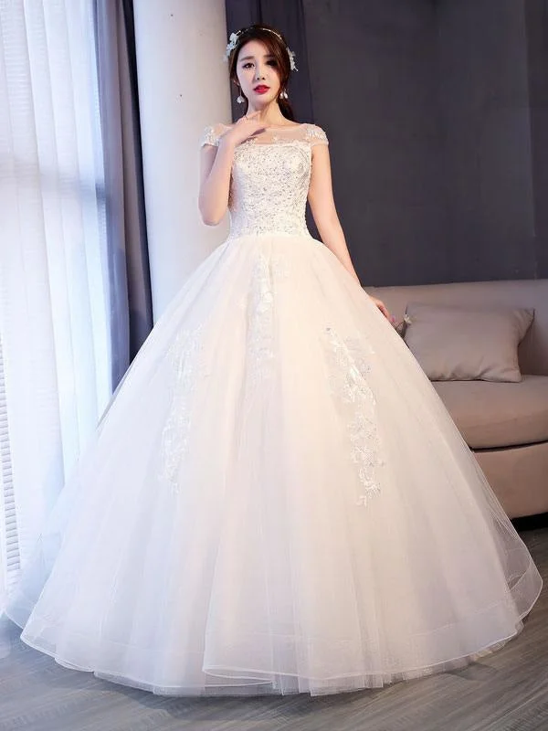 Chiffon wedding dressesPrincess Wedding Dresses Lace Beaded Ball Gowns Sleeveless Floor Length Bridal Dress Boho Wedding Gown