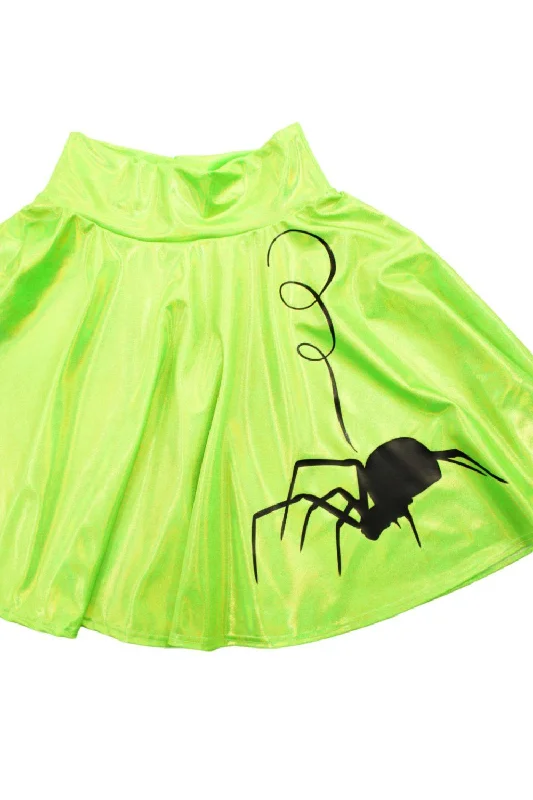 Festival unclassified skirts19" Lime Green Holographic Spider Skirt Festival unclassified skirts