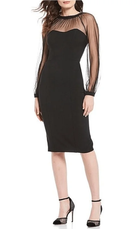 Fall midi dressesMaggy London G4507M - Illusion Sleeve Midi Dress Fall midi dresses