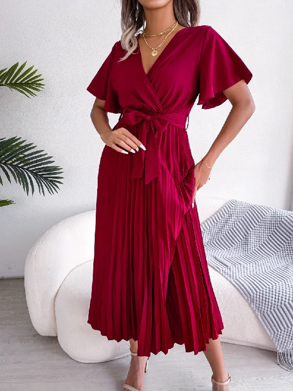 Glamorous midi dressesMarlene Pleated Wrap Midi Dress Glamorous midi dresses