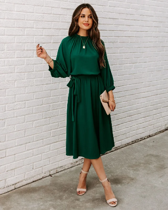 Glamorous midi dressesWoodhaven Tie Midi Dress - Hunter Green Glamorous midi dresses