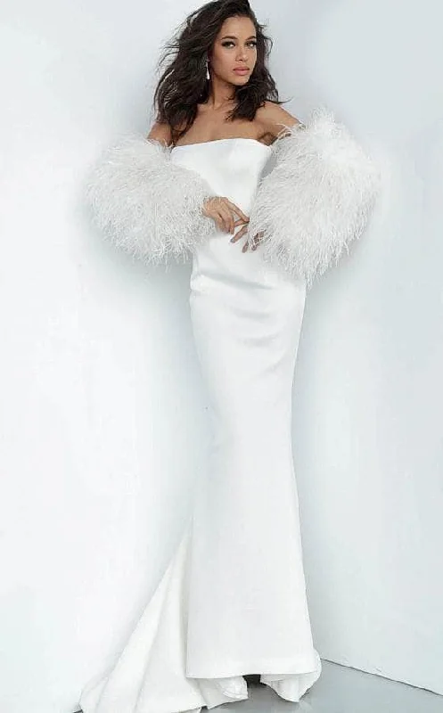 Winter party dressesJovani 1226SC - Strapless Feathered Evening Dress Summer party dresses