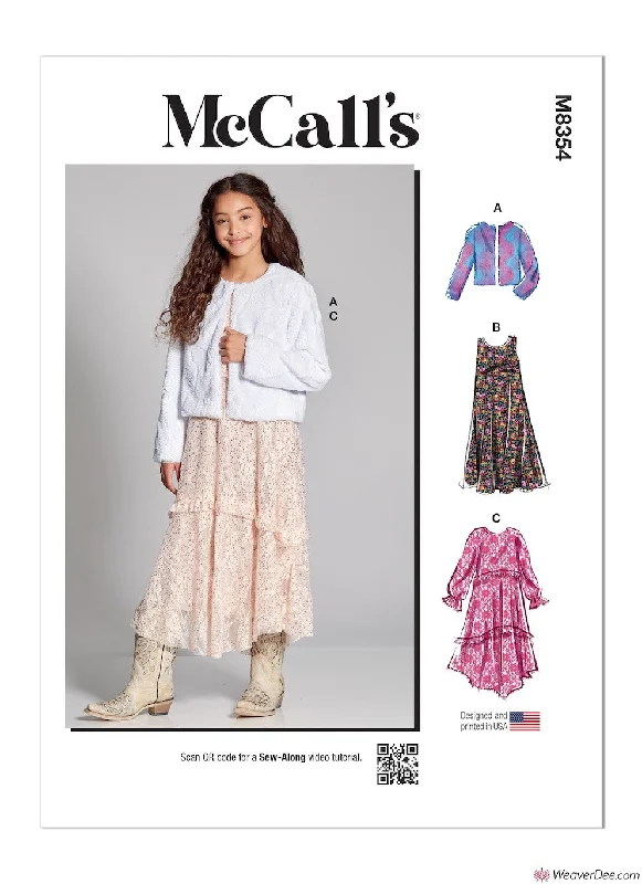 Silk floral dressesMcCall's Pattern M8354 Girls' Dress, Slip Dress & Jacket Silk floral dresses