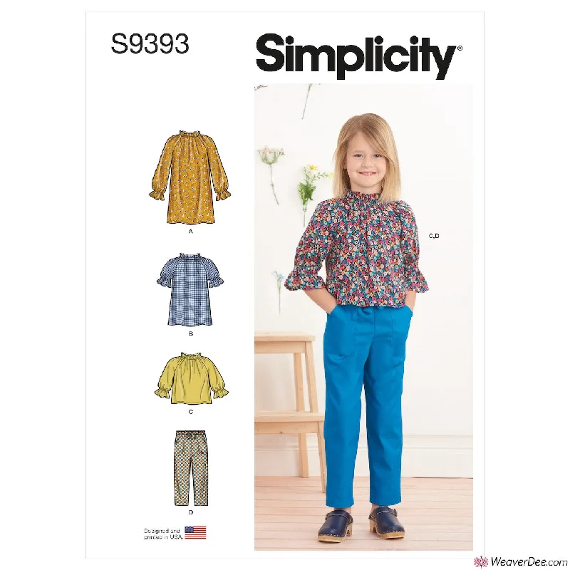 High-end floral dressesSimplicity Pattern S9393 Children's Dress, Tunic, Top & Trousers High-end floral dresses