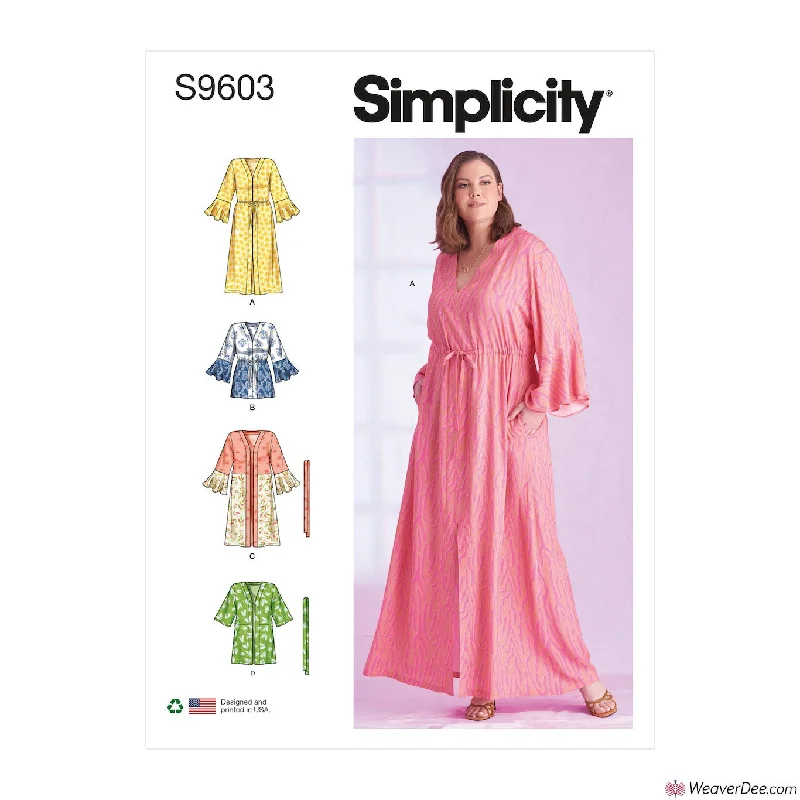 Smocked floral dressesSimplicity Pattern S9603 Women's Caftans & Wraps Smocked floral dresses