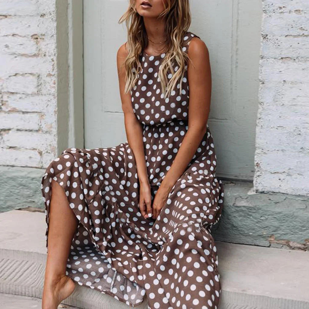 Party unclassified dresses"Pretty Woman" Polka Dot Ankle Length Dress Party unclassified dresses