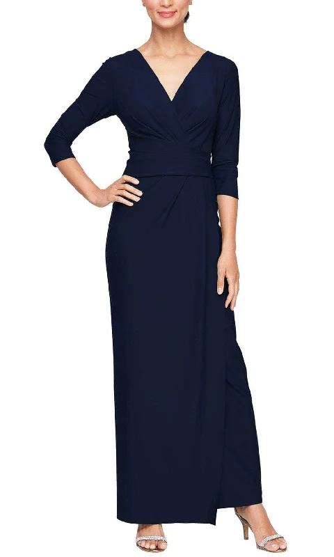 Chiffon unclassified dressesAlex Evenings 8134413 - Quarter Sleeve Jersey Formal Gown Chiffon unclassified dresses