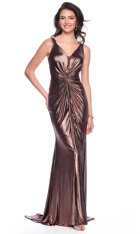 Velvet unclassified dressesDave & Johnny 11533 - V-Neck Metallic Evening Dress Velvet unclassified dresses