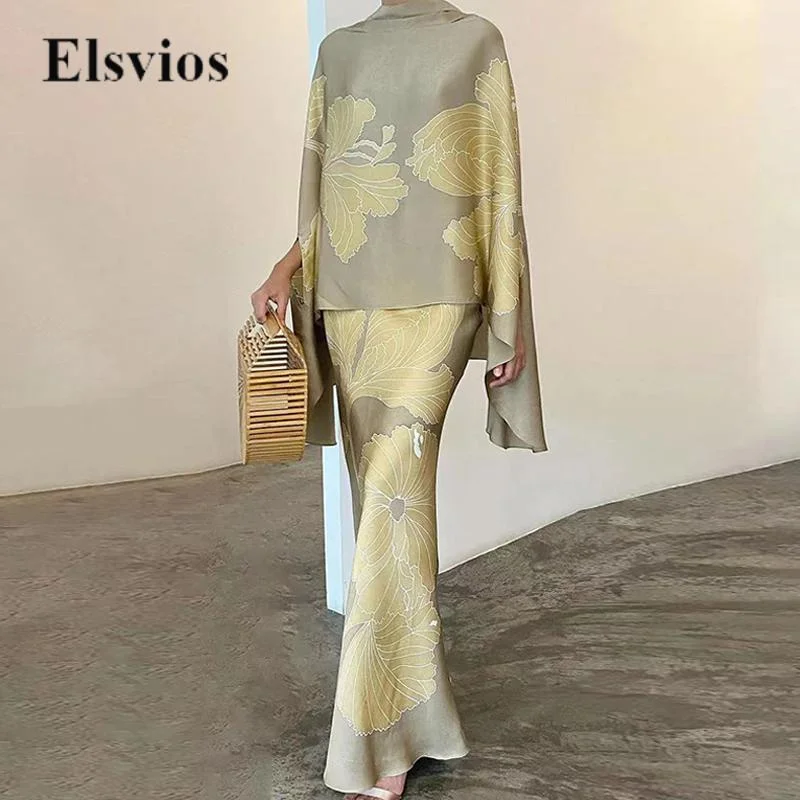 Luxury unclassified dressesELVIOS Satin Chiffon Elegant Two-Piece Dress Luxury unclassified dresses