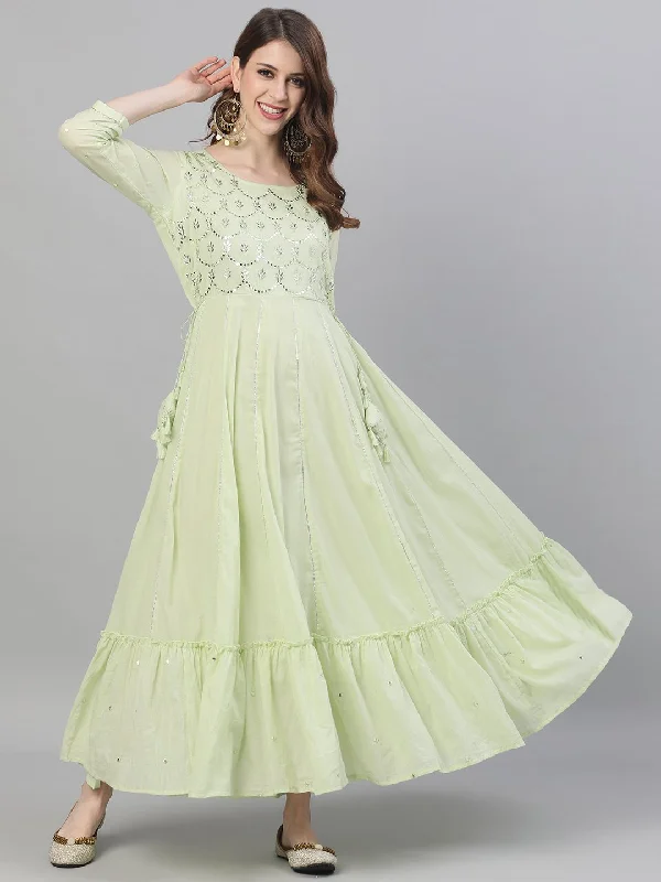 Long unclassified dressesMaya - Pista Green Anarkali Long unclassified dresses