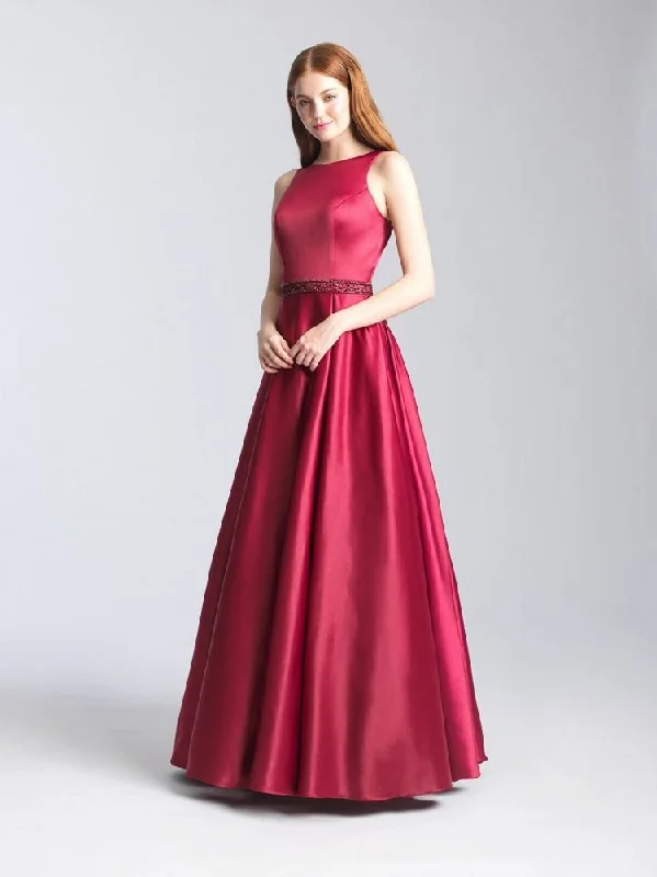 Lace unclassified dressesMadison James 20-305 Burgundy Satin A-Line Dress Lace unclassified dresses