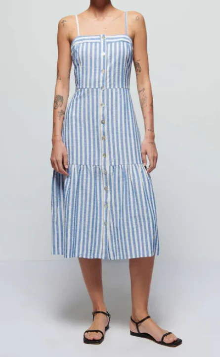 Lightweight unclassified dressesNation Luciana Stripe Single Tier Dress - Parisian Blue Stripe Lightweight unclassified dresses