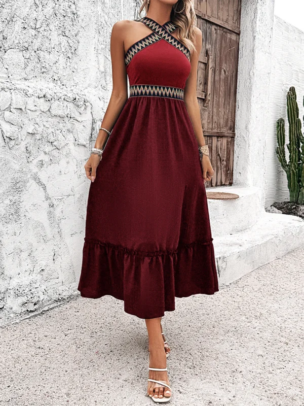 Halter unclassified dressesBlue Zone Planet |  New elegant halter neck high waist dress Halter unclassified dresses