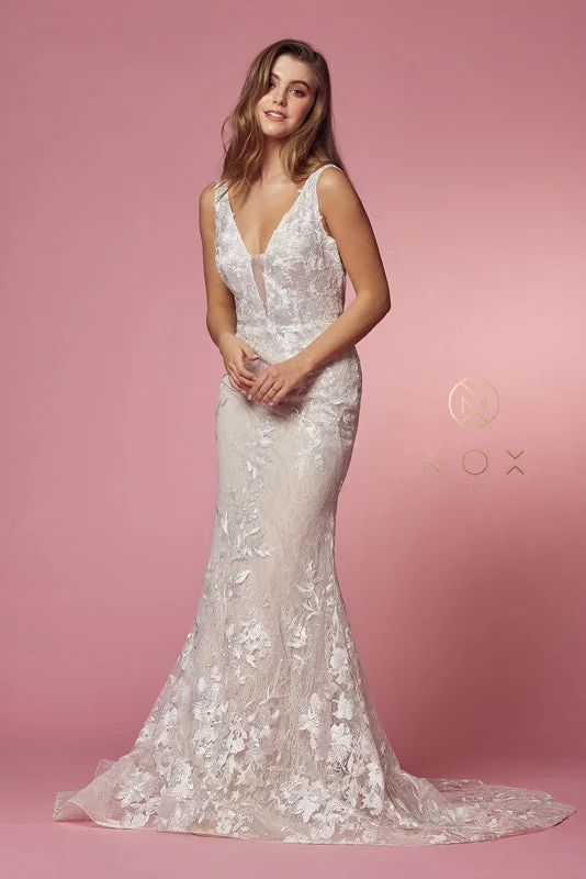 Beach unclassified dresses**Nox Anabel's Refined Bridal Gown: Embroidered Elegance for Your Special Day** Beach unclassified dresses