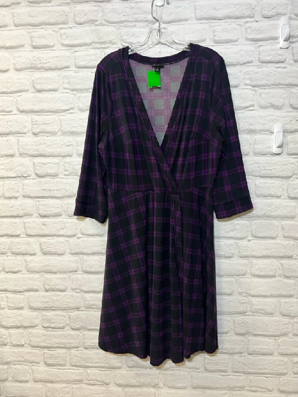 Office unclassified dressesSize 2X Torrid purple & black faux wrap dress Office unclassified dresses