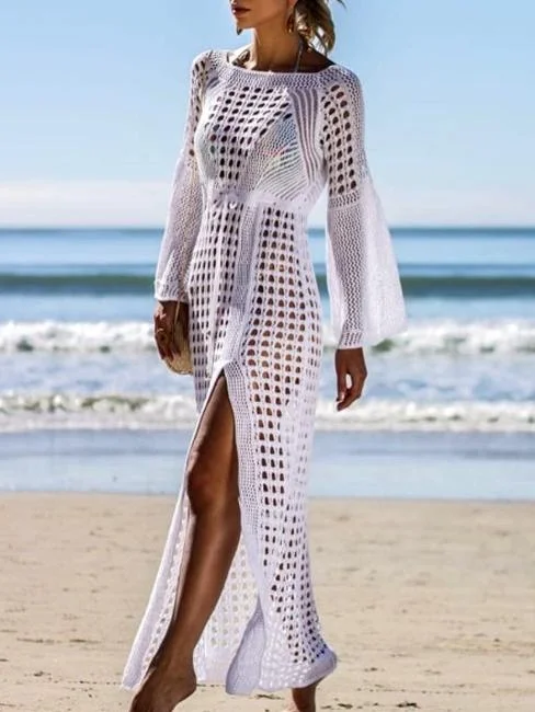 A-line unclassified dressesWhite Sexy Empire Hollow Beach Cover-ups Dress A-line unclassified dresses