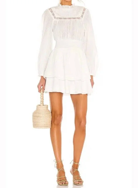 Berit Mini Dress In Ivory Soft Leather Skirt