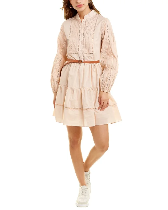 Beulah Long Sleeve Mini Dress Flirty Mini Skirt