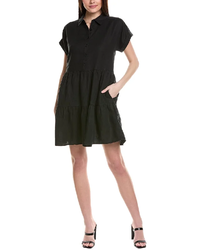 Michael Stars Greta Tiered Linen Mini Dress A-line Mini Skirt