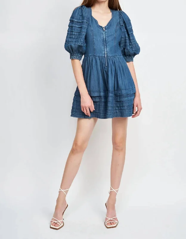 Pixie Mini Dress In Denim Slim Fit Mini Skirt