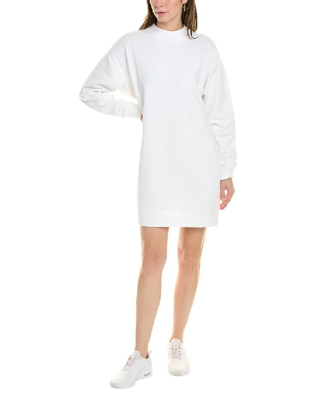 Vince Sweatshirt Mini Dress Soft Leather Skirt