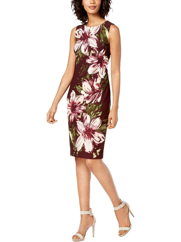 Womens Floral Mini Sheath Dress Cute Mini Skirt