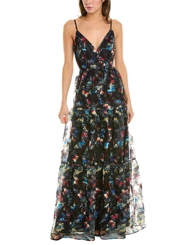 Johnny Was Papillon Embroidered Maxi Dress Front Pocket Maxi