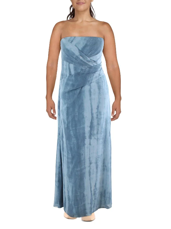 Womens Tie Dye Long Maxi Dress Embroidered Maxi Skirt