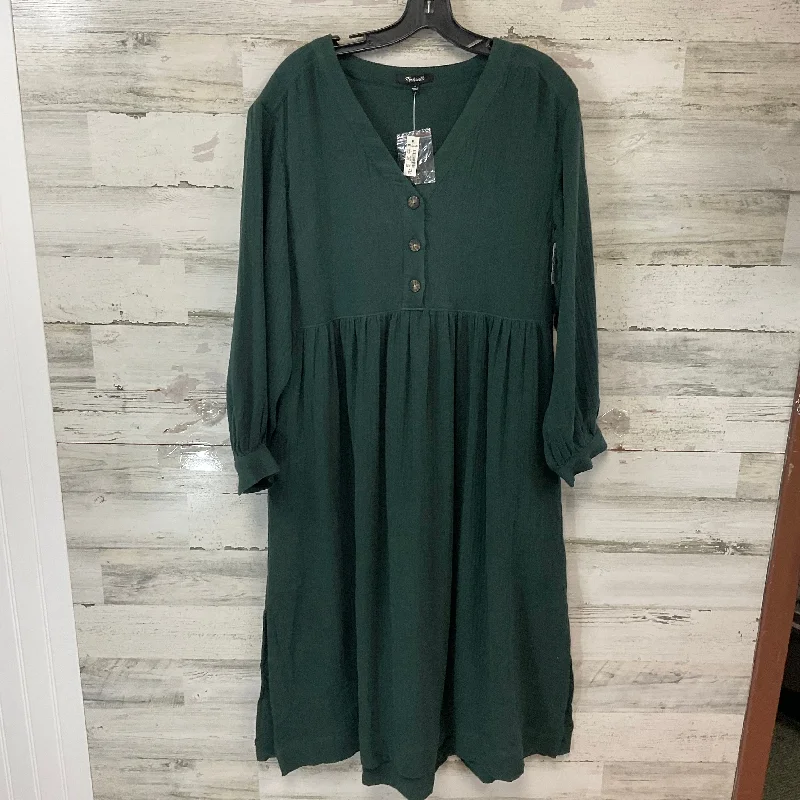 Dress Casual Midi By Madewell In Green, Size: S Trendy Midi Look